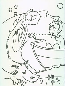 Coloring page for The Different Dragon